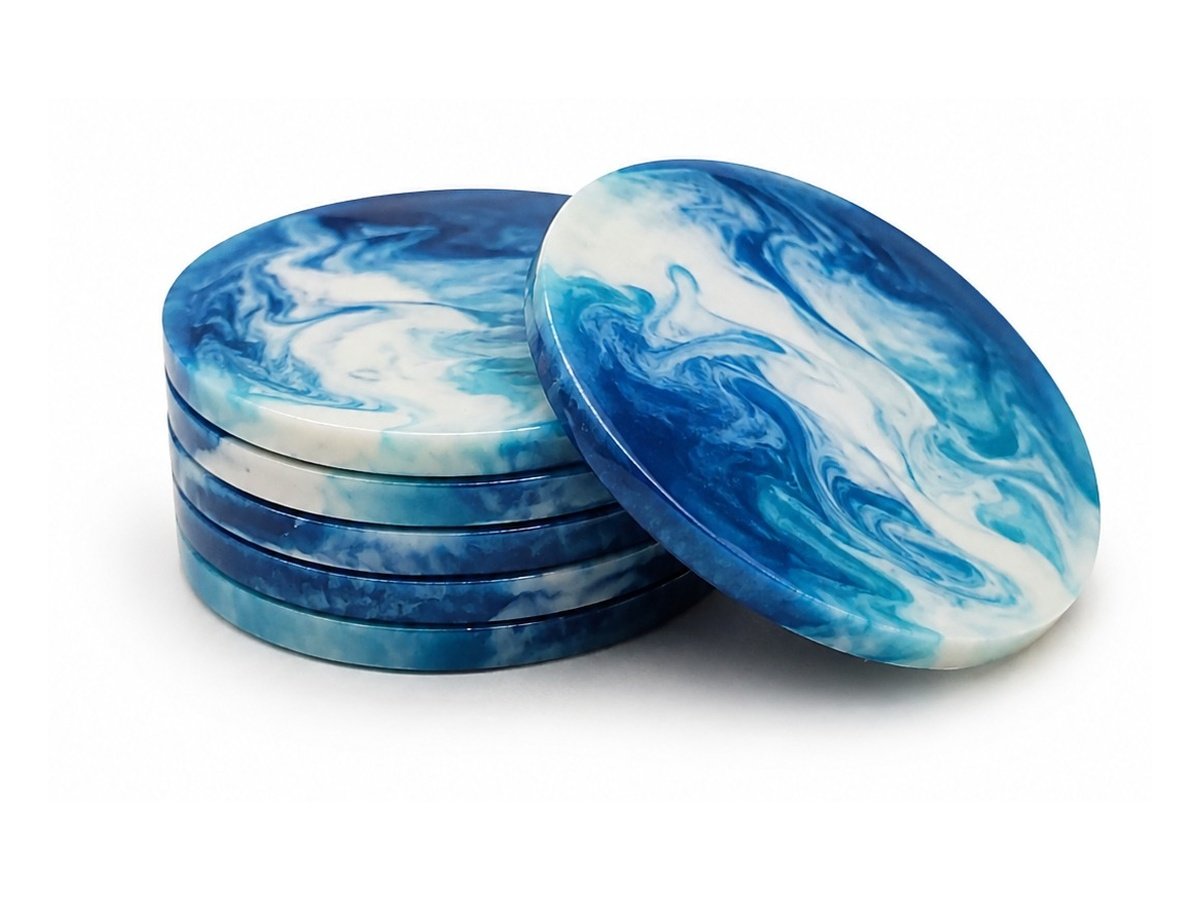 Ocean Vein handmade resin coaster set