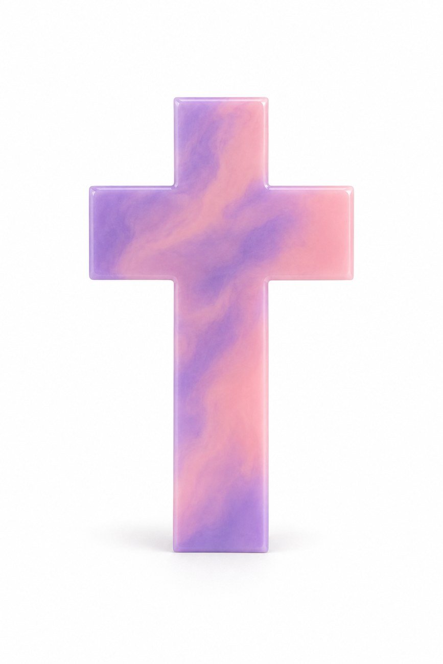 Pastel cloud resin cross